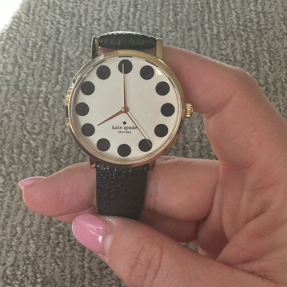 Black Kate Spade leather watch